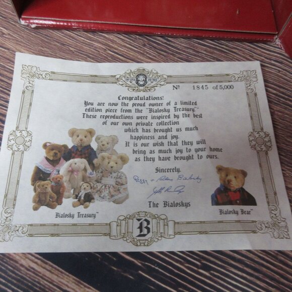 The Bialosky Treasury Plush 12" Jointed Teddy Bear - #C15313 Vintage 1990s - Picture 4 of 8